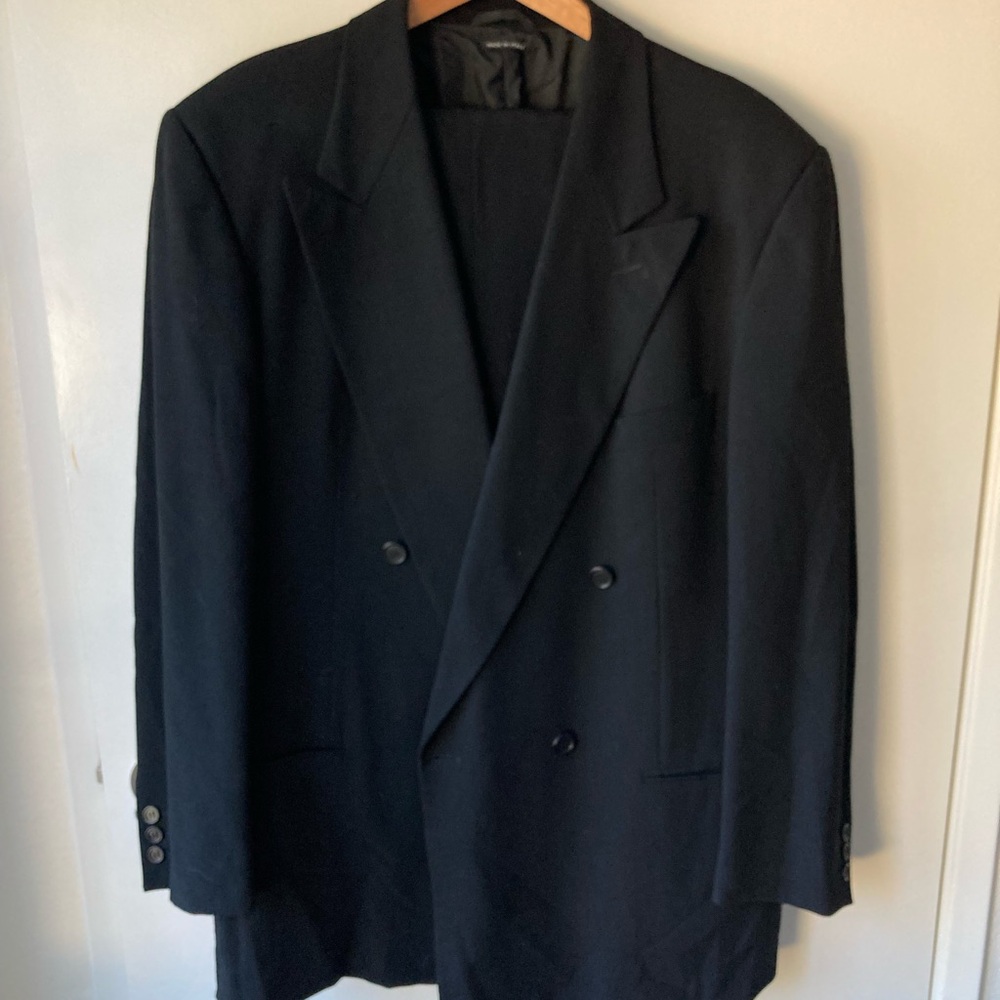 Giorgio Armani 44R rayon double breasted suit